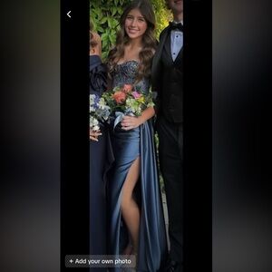 Elegant Satin Prom Dress with Front Slit